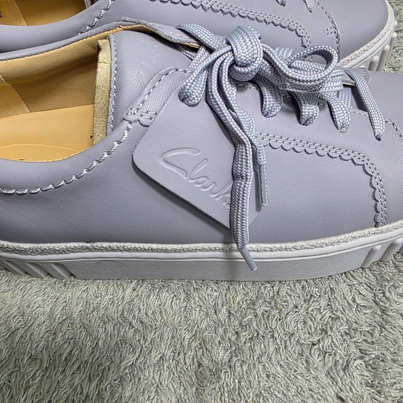 Clarks Mayhill Walk Lilac Purple Leather Platform Sneakers Womens 8M NEW - Picture 4 of 6